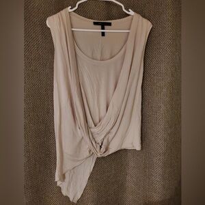 BCBGMaxAzria Beige Drape Blouse